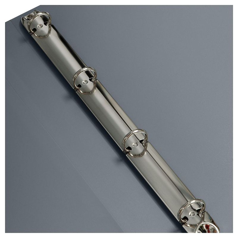 Папка на 4 кольцах СТАММ А4, 40мм, 500мкм, пластик, серая 