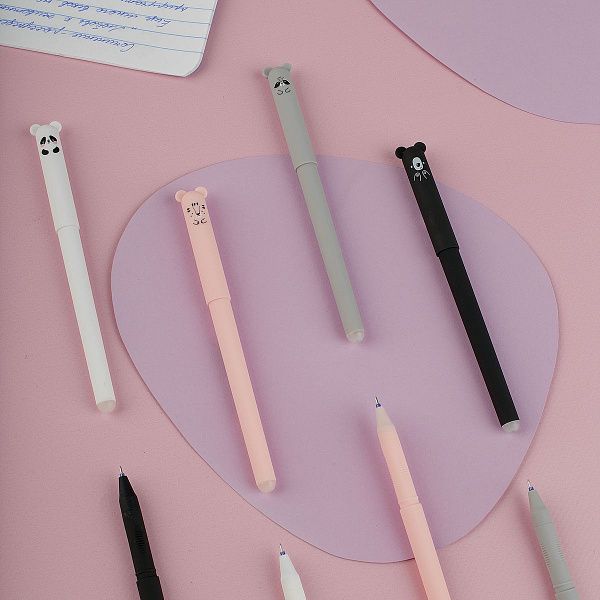 Ручка гелевая стираемая MESHU "Lovely Cutes" синяя, 0,5мм, корпус ассорти