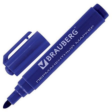 Маркеры перманентные BRAUBERG "Classic", НАБОР 4 ЦВЕТА, круглый наконечник, 3 мм, 150299 