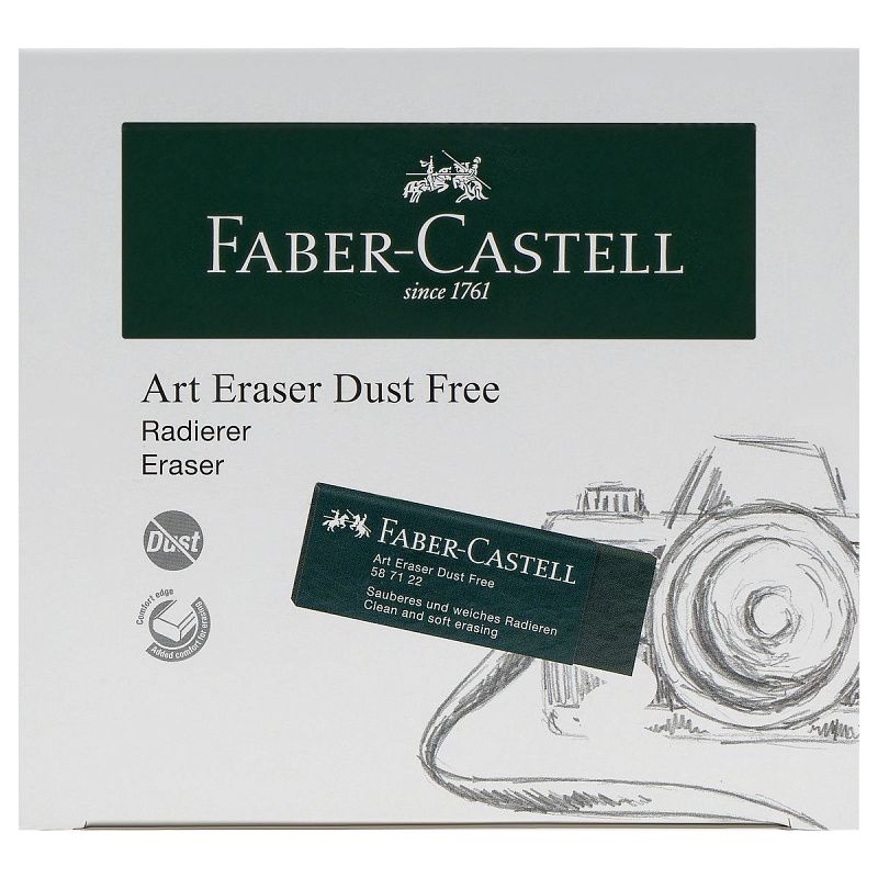 Ластик Faber-Castell "Dust-Free", прямоугольный, картонный футляр, 45*22*13мм, темно-зеленый 