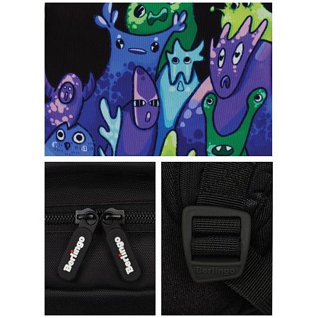 Рюкзак Berlingo Boom "Monsters" 38,5*29*12см, 2 отделения, 3 кармана, анатомическая ЭВА спинка 