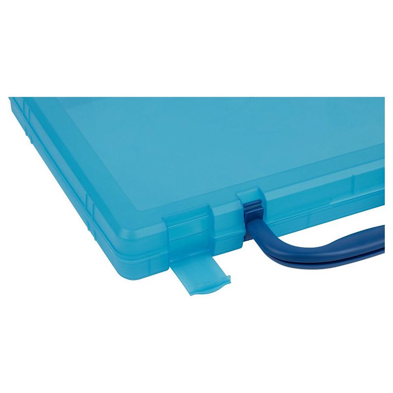 Портфель-кейс 1 отделение СТАММ, А4, 275*375*57мм, на защелках, тонированный голубой 