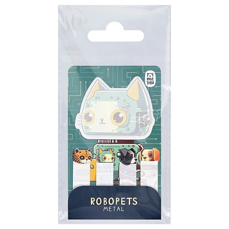 Флажки-закладки и самоклеящиеся блоки в наборе MESHU "Robopets metal", 20л., европодвес