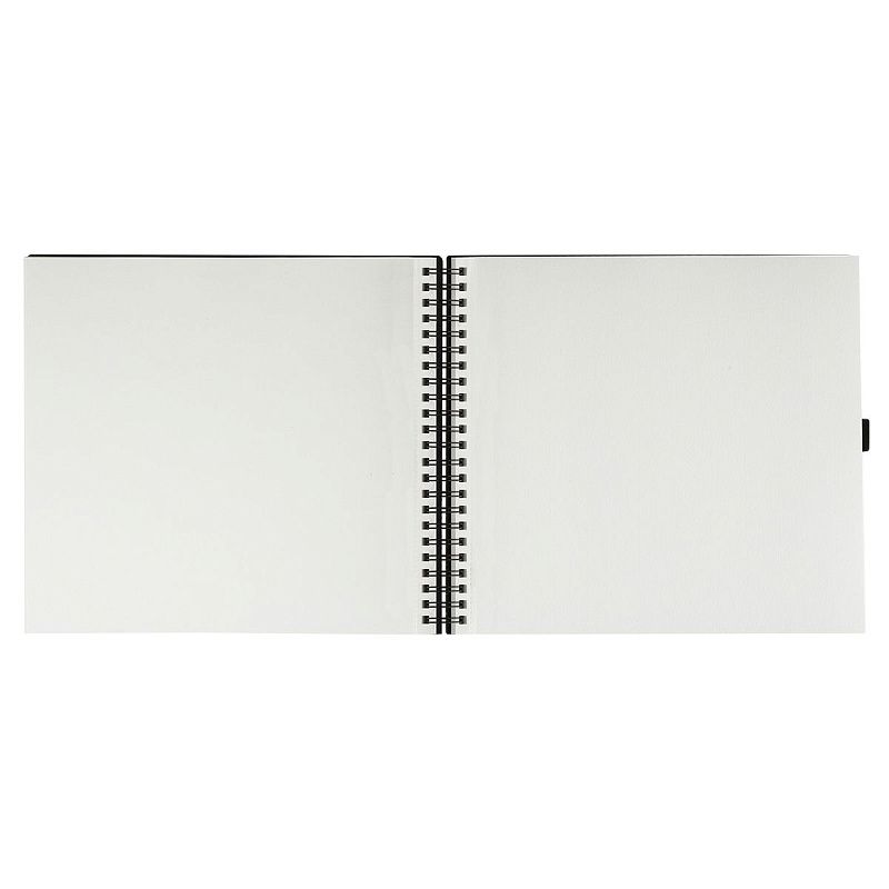 Скетчбук 100л., 300*300 Гамма "Студия", на спирали, черный, твердая обложка, на резинке, слоновая кость, 110г/м2