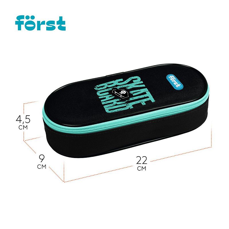 Пенал корпусный 1 отделение, 220*90*45 Först "Skateboard", полиэстер 