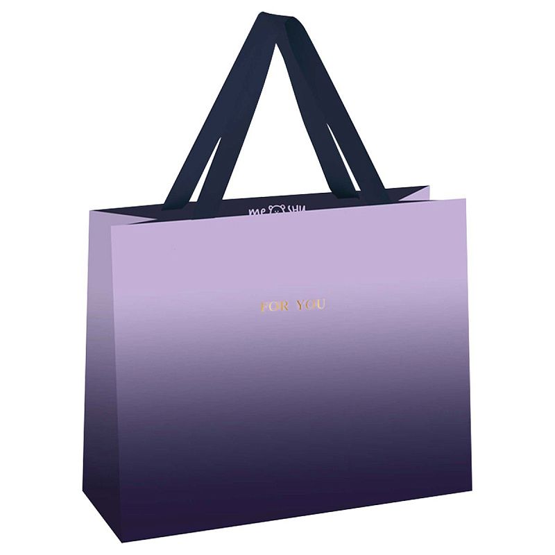 Пакет подарочный 42*33*12см MESHU "Purple gradient", фольга, матовая ламинация