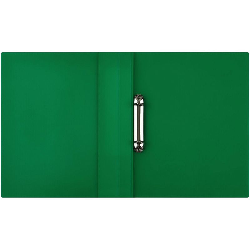 Папка на 2 кольцах СТАММ "Кристалл" А4, 40мм, 700мкм, пластик, зеленая 