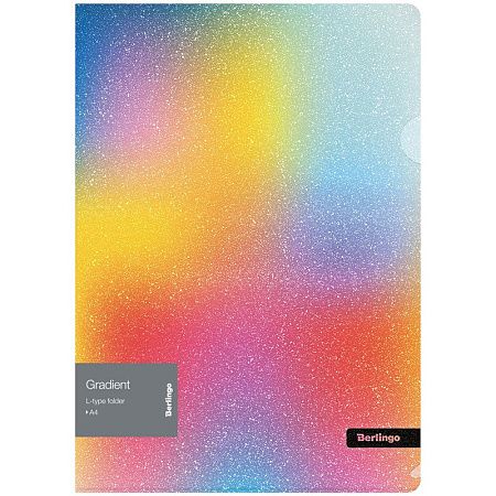 Папка-уголок Berlingo "Gradient", 200мкм, с рисунком, с эффектом блесток, ассорти 