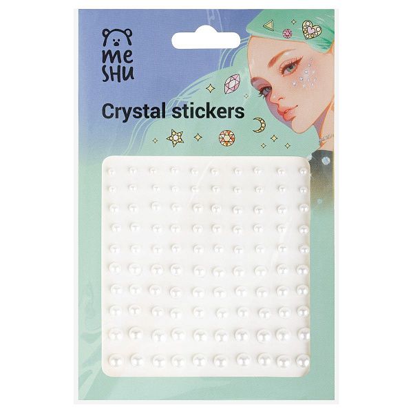 Наклейки акриловые MESHU,"Pearl", 100 наклеек, инд. уп., европодвес