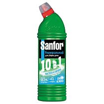 Чистящее средство для сантехники Sanfor "Universal 10в1. Морской бриз", гель с хлором, 750мл 