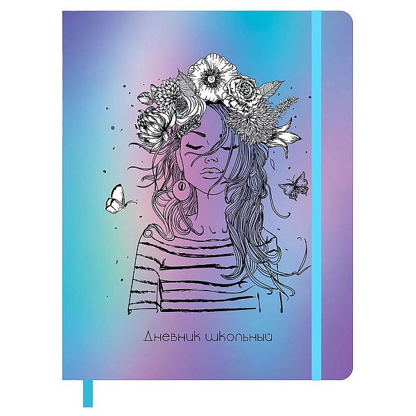 Дневник 1-11 кл. 48л. ЛАЙТ BG "Spring style", иск. кожа, печать, ляссе, на резинке