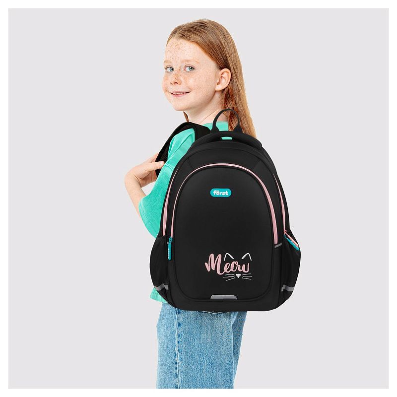 Рюкзак Först F-Cute "Meow" 37*29*17см, 3 отделения, 2 кармана, анатомическая спинка 