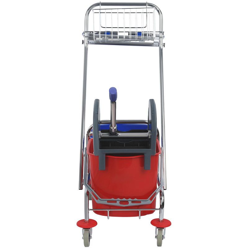 Тележка уборочная OfficeClean Professional 2 секции, 15л, отжим, корзина, держ. д/мусор. мешка
