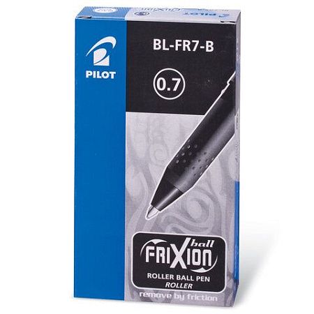 Ручка стираемая гелевая с грипом PILOT "Frixion", ЧЕРНАЯ, корпус черный, узел 0,7 мм, линия письма 0,35 мм, BL-FR-7 