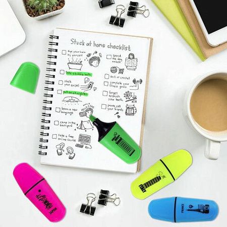 Текстовыделитель мини BRAUBERG "NEON Mini", АССОРТИ В ПЛАСТИКОВОЙ БАНКЕ, линия 1-5 мм, 152431 