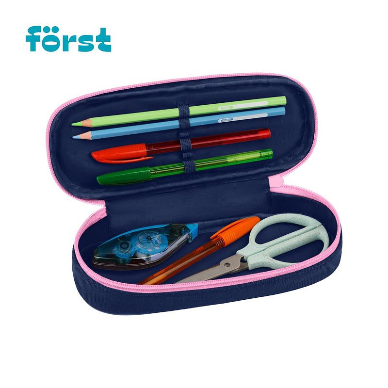 Пенал корпусный 1 отделение, 220*90*45 Först "Sweet hearts", полиэстер 