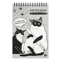 Скетчбук для рисования маркерами 50л. А5 на гребне MESHU "Freak cats", 90г/м2, soft-touch Скетчбук для рисования маркерами 50л. А5 на гребне MESHU "Freak cats", 90г/м2, soft-touch