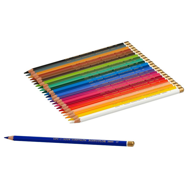 Карандаши цветные художественные Koh-I-Noor "Polycolor", 24цв., заточен., метал. пенал