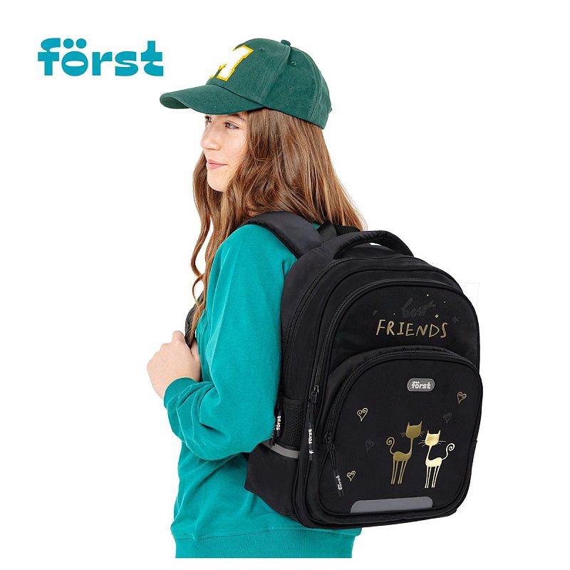 Рюкзак Först F-Comfy "Best friends" 38*29*15см, 2 отделения, 3 кармана, анатомическая спинка 