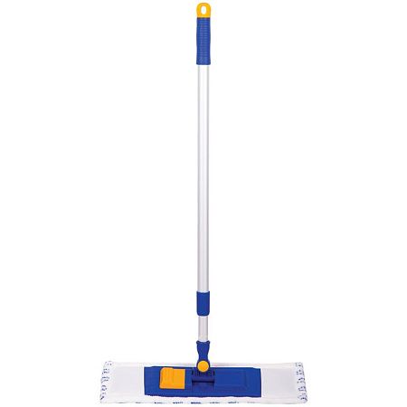 Швабра OfficeClean Professional, телеск. ручка,пласт. держ. 40см, насадка МОП микрофибра/абразив(карман)