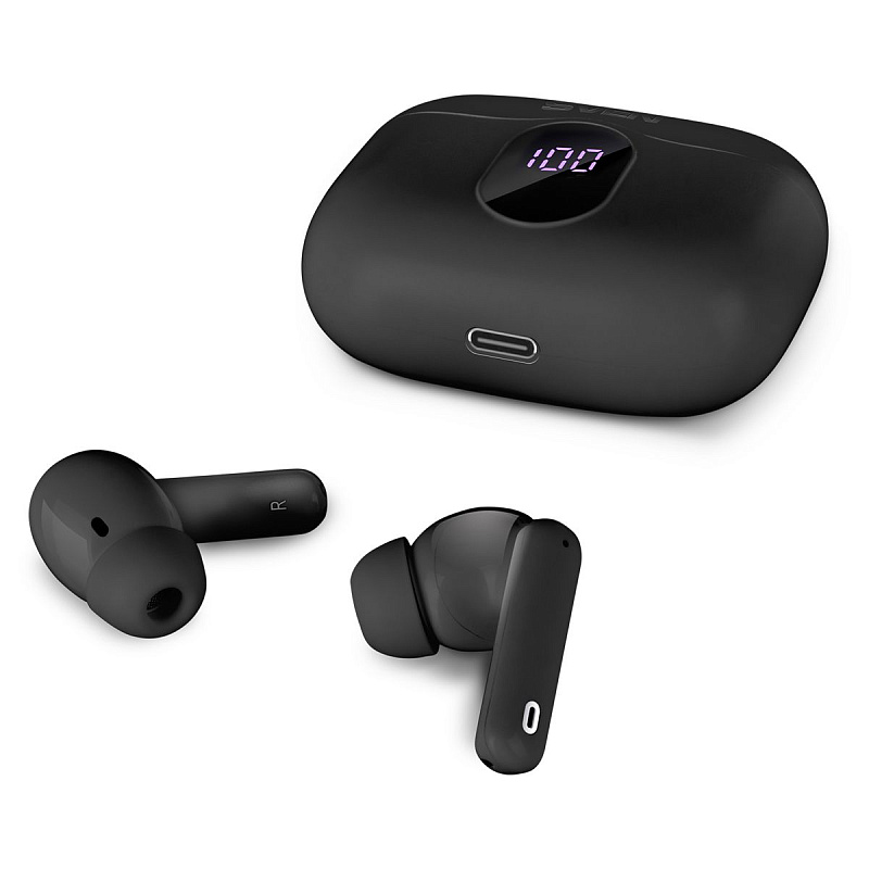 Наушники с микрофоном беспроводные Sven E-315B, TWS Bluetooth, разъем Type-C, черный