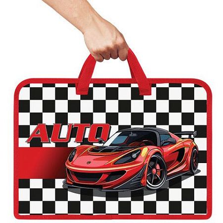 Папка на молнии с ручками ЮНЛАНДИЯ А4, 1 отделение, пластик, ширина 45 мм, Auto, 272150 
