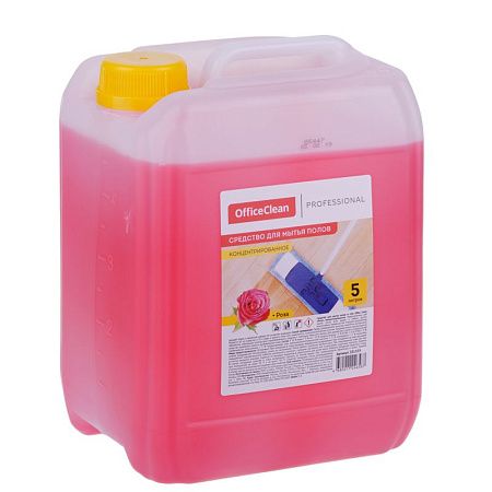 Средство для мытья полов и стен OfficeClean Professional "Роза", концентрат, канистра, 5л 
