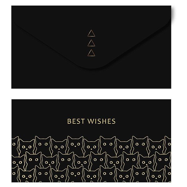 Конверт для денег MESHU "С наилучшими пожеланиями", 85*164мм, мат. ламинация, фольга