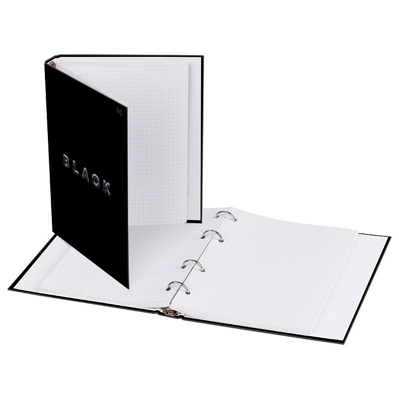Тетрадь на кольцах А5, 120л., BG "Just black", soft-touch ламинация, выб. лак