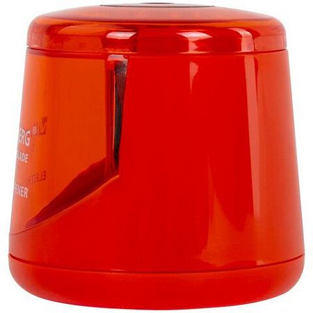 Точилка электрическая BRAUBERG DOUBLE BLADE RED, двойное лезвие, питание от 2 батареек АА, 271338 