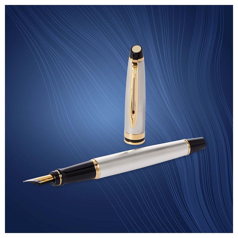 Ручка перьевая Waterman "Expert Stainless Steel GT", синий, 0,8мм, подарочная упаковка 