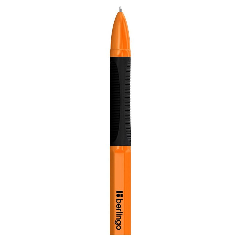 Ручка шариковая Berlingo "Tribase grip orange" черная, 0,7мм, грип 