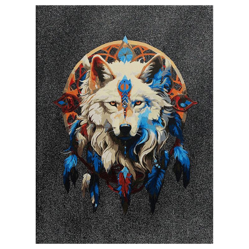 Картина по номерам на холсте с глиттером ТРИ СОВЫ "Ловец снов", 30*40, с акриловыми красками и кистями