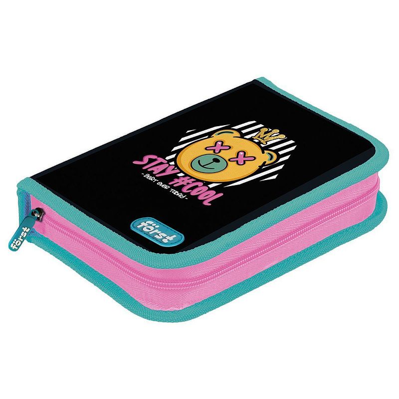 УЦЕНКА - Пенал 1 отделение, 200*140*40 Först "Cool bear", дополнительная откидная секция, полиэстер (осн 366189)