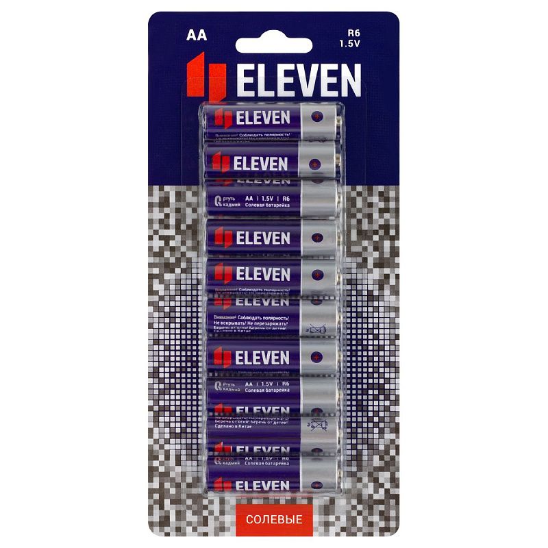 Батарейка Eleven AA (R6) солевая, BC10