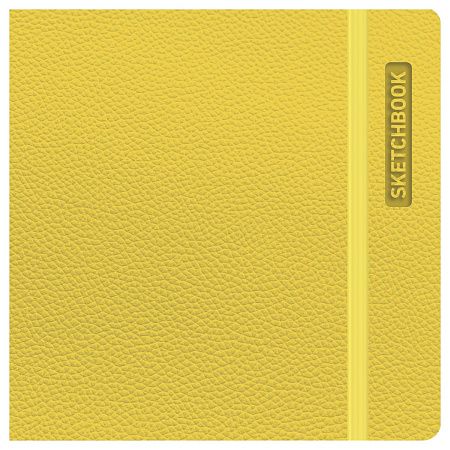 Скетчбук для акварели 40л., 145*145 BG "Bright. Yellow", кожзам, на резинке, 200г/м2