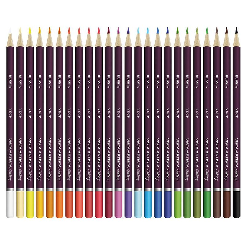 Карандаши цветные Vista-Artista "Gallery", 24цв., заточен., картон, европодвес