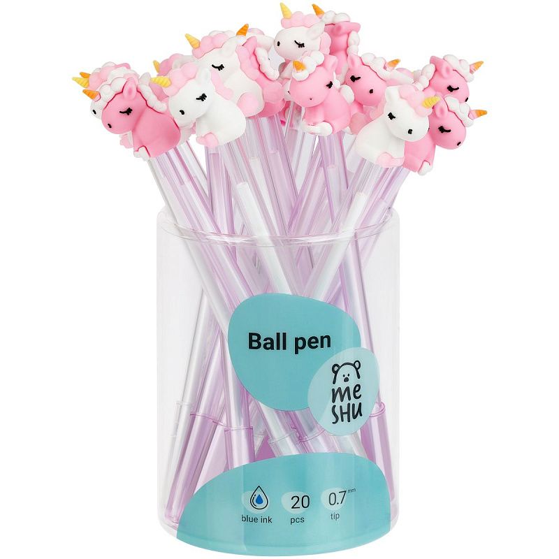 Ручка шариковая MESHU "Sugar" синяя, 0,7мм, корпус ассорти 