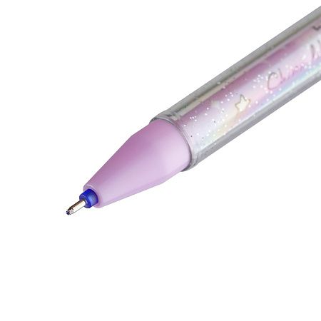 Ручка гелевая стираемая MESHU "Lovely unicorn" синяя, 0,5мм, корпус ассорти, с топпером 