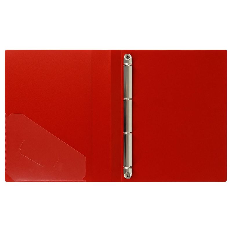 Папка на 4 кольцах СТАММ "Стандарт" А4, 25мм, 700мкм, пластик, красная 