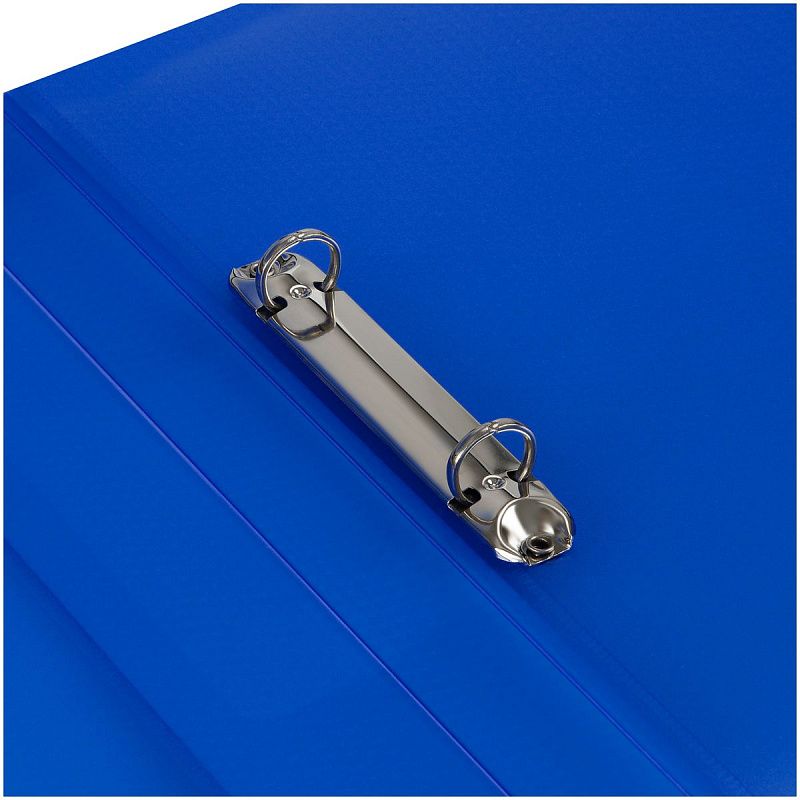 Папка на 2 кольцах СТАММ "Кристалл" А4, 40мм, 700мкм, пластик, синяя 