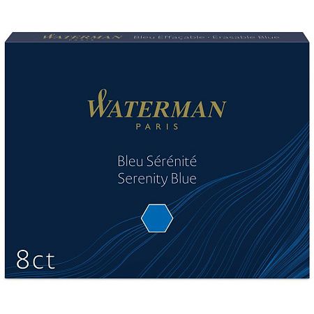 Картриджи чернильные Waterman Standart, синий, 8шт., картонная коробка