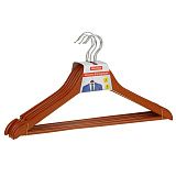 УЦЕНКА-Вешалка-плечики OfficeClean, набор 5шт., деревянные, с перекладиной, 45см, цвет вишня