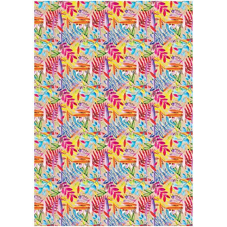 Упаковочная бумага крафт 70*100см, MESHU "Акварельные штрихи", 70г/м2, ассорти 5 дизайнов