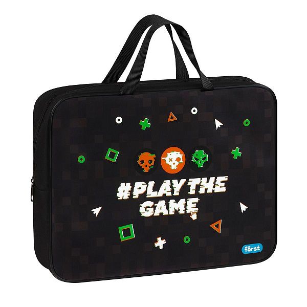 Папка текстильная с ручками 1 отделение, А4 Först "Play the game", 350*265*80мм, текстиль, на молнии