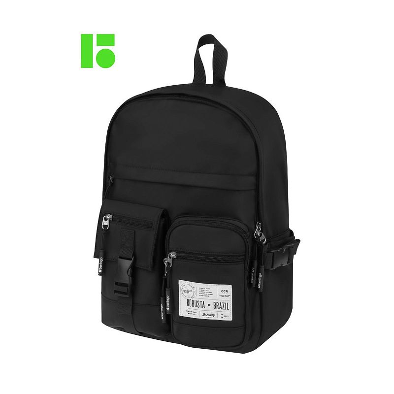 Рюкзак Berlingo Tasty "Black rubusta", 40*28*15см, 1 отделение, 7 карманов, уплотненная спинка 