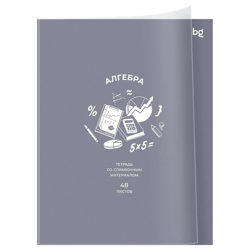 Тетрадь предметная 48л. BG "Ясно и понятно" - Алгебра, пластиковая обложка