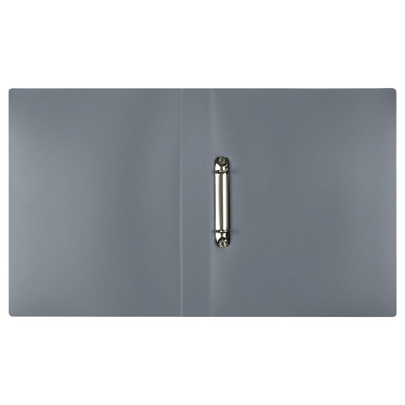 Папка на 2 кольцах СТАММ А4, 40мм, 500мкм, пластик, серая 