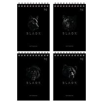 Блокнот А6 60л. на гребне BG "Just black"