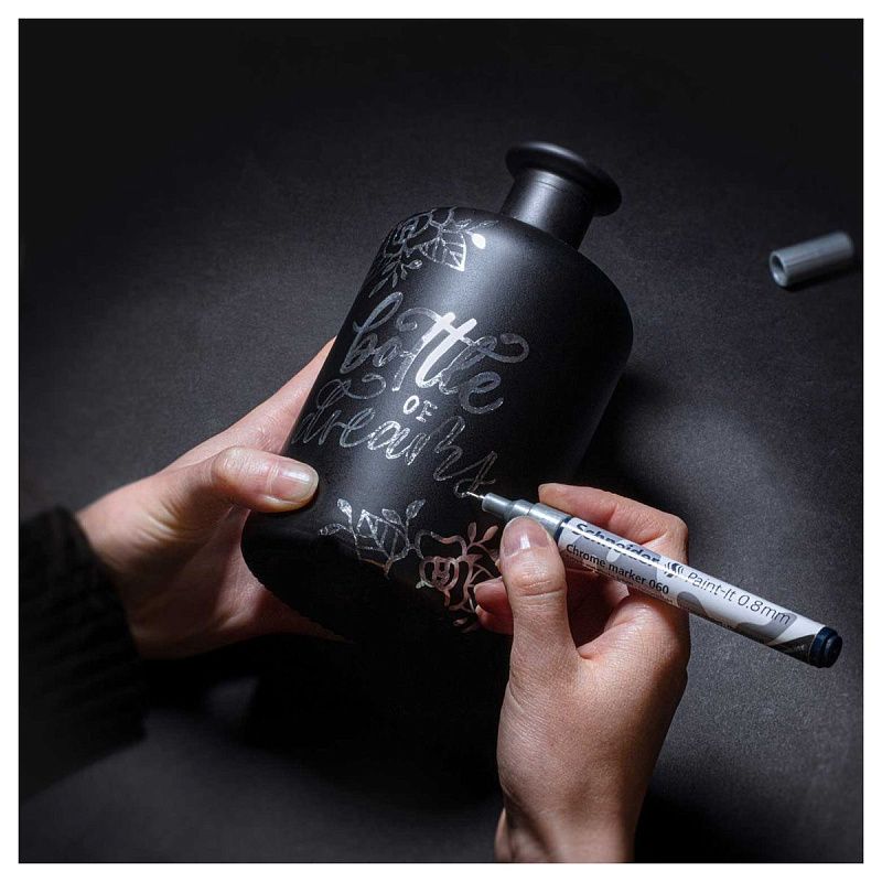 Набор маркеров для декорирования Schneider "Paint-It 060/061" 2шт., хром, 0,8мм + 2мм, картон. упаковка 